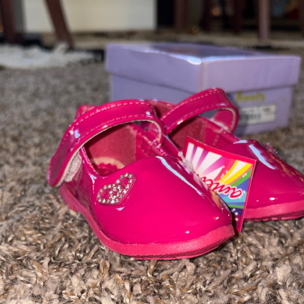Pink Kids Shoes with Heart Detail